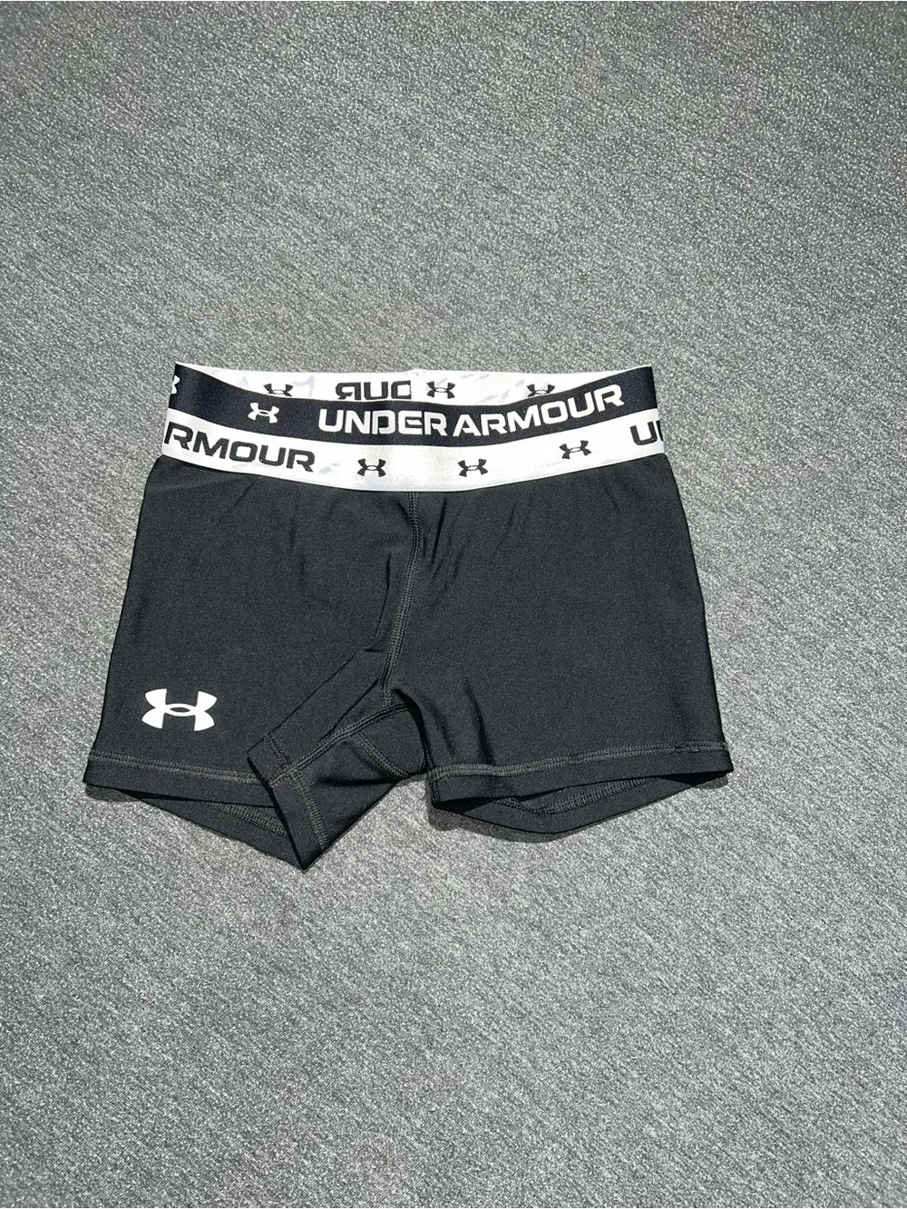 Under Armour Black Compression Boxer Shorts with White Logo Waistband